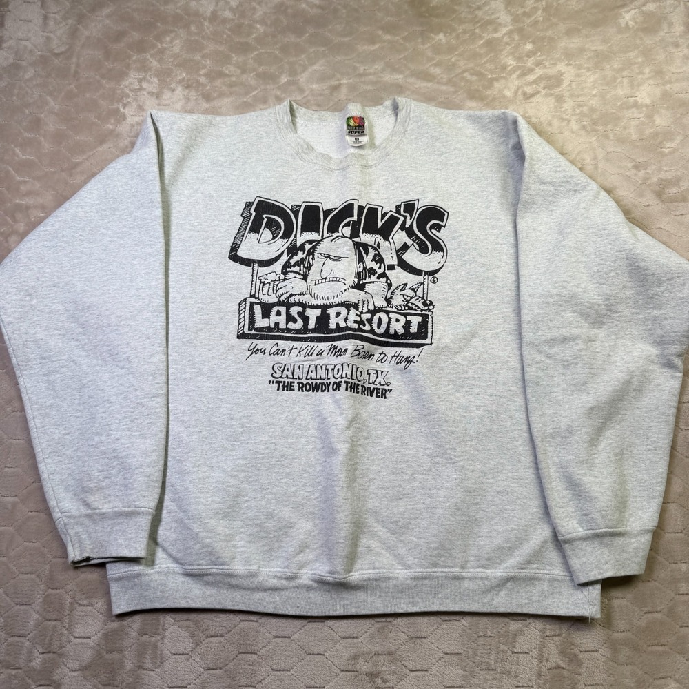 Dick's Last Resort Gray‎ Sweatshirt Men's Sz XL San Antonio Texas Good Shape
